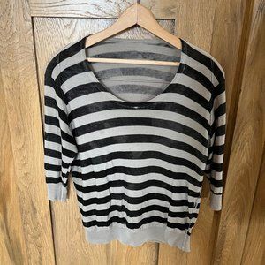 Vintage Scoop Striped Neck Sweater / XSmall or Small